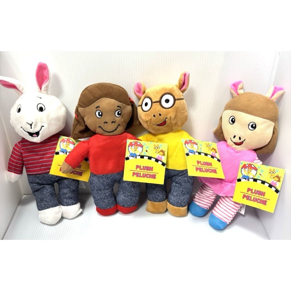 Arthur PBS Plush Toy Set 4Pc Bundle Francine, Buster ,D.W & Arthur Kids Plush